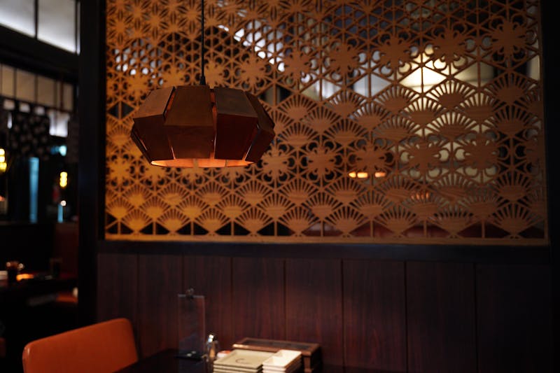 Wings over restaurant interior - cozy dining atmosphere